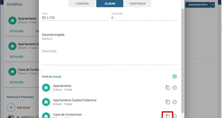 Clonar perfil do Imóvel